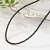 Natural Black Spinel Beaded Necklaces NJEW-K114-A-A20-1