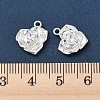 Valentine's Day Brass Micro Pave Cubic Zirconia Charms KK-P355-15S-01-3