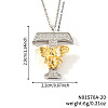 Brass Micro Pave Clear Cubic Zirconia Bee Initial Pendant Necklaces FS-WGF5E80-20-1