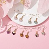 Natural Mixed Gemstone Heart Dangle Earrings EJEW-JE05469-2