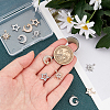 12Pcs 6 Style Rack Plating Brass Micro Pave Cubic Zirconia Charms ZIRC-FH0001-18-4