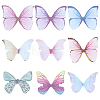 180Pcs 9 Style Two Tone Polyester Fabric Wings Crafts Decoration FIND-SC0004-16-1