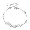 Brass Pave Clear Cubic Zirconia Clover Envelope Link Bracelets KK-CBA6980-18P-4