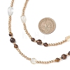 Round Natural Tiger Eye & Nuggets Topaz Beaded Wrap Long Necklaces NJEW-JN05907-01-3