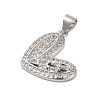 Rack Plating Brass & Clear Cubic Zirconia Pendants KK-S372-28P-2