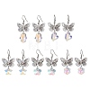 Filigree 3D Butterfly Platinum Brass Dangle Earrings EJEW-JE05676-1