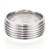 201 Stainless Steel Grooved Finger Ring Settings STAS-WH0047-08S-1