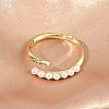Brass Micro Pave Cubic Zirconia Cuff Open Rings RJEW-C158-01G-2
