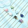 Ocean Handmade Porcelain Starfish Pendant 304 Stainless Steel Cable Chain Necklaces for Women NJEW-JN06138-1