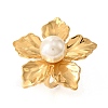 304 Stainless Steel Pave Imitation Pearl Cuff Open Rings RJEW-T037-05G-2