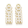 Alloy and Enamel Pendants PALLOY-T093-09B-G-1