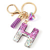 Alloy Resin Heart Keychains KEYC-TADJ0002-01G-H-2
