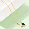 Brass Pave Cubic Zirconia Rectangle & Teardrop Pendant Cable Chain Necklaces KK-CBAB173-05G-02-2