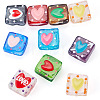 10Pcs 10 Colors Handmade Lampwork Enamel Beads LAMP-TA0002-57-3