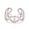 304 Stainless Steel Hollow Open Cuff Ring for Women RJEW-A005-24P-1
