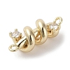 Brass Pave Clear Cubic Zirconia Connector Charms KK-G491-45G-2