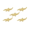 Brass Pave Clear Cubic Zirconia Connector Charms KK-E068-VB382-4