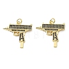 Brass Micro Pave Cubic Zirconia Pendants KK-H279-06G-01-1