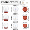 6 Sets 3 Style Glass Dome Cover ODIS-DR0001-02-2