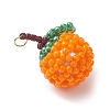 Glass Seed Beaded Orange Pendants PALLOY-MZ01134-02-3
