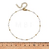 Handmade 304 Stainless Steel and ABS Plastic Pearl Oval Link Chain Anklets for Women AJEW-AN00822-4