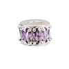 Column Rack Plating Brass Cubic Zirconia European Beads KK-L236-09S-1