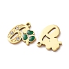 304 Stainless Steel Enamel & Rhinestone Pendants STAS-B130-01G-6-2