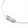 304 Stainless Steel Twist Rectangle Pendant Necklace with Snake Chains NJEW-K252-01P-2
