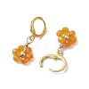 Woven Flower Glass Dangle Earrings EJEW-JE05815-4