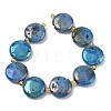 Electroplated Natural Druzy Geode Crystal Beads Strands G-G459-04J-2