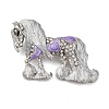 Horse Alloy Crystal Rhinestone Brooch JEWB-Q045-01P-1
