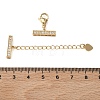 Brass Micro Pave Clear Cubic Zirconia Curb Chain Extender KK-G556-08G-02-3