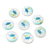 Ocean Printed Natural Freshwater Shell Flat Round Beads SHEL-A006-13L-1