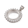 925 Sterling Silver Micro Pave Cubic Zirconia Pendant Setting STER-H113-04P-01-2