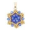 Pearl Luster Plated Glass Pendants PALLOY-MZ01312-02-1