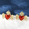 Brass Enamel Stud Earrings for Women EJEW-A126-05D-G-5