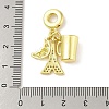 Rack Plating Brass Micro Pave Clear Cubic Zirconia European Dangle Charms KK-S380-26G-3