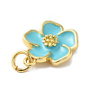 Rack Plating Brass Enamel Charms KK-O142-56G-01-3