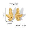 Fashionable 304 Stainless Steel Leaf Stud Earrings for Women SH3836-3-3