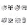  8Pcs 4 Style Clear Cubic Zirconia Flat Round Clip-on Earrings EJEW-TA0001-15-9