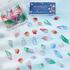 96Pcs 5 Style Two Tone Transparent Spray Painted Glass Pendants GLAA-SC0001-52-4