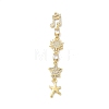 Brass Micro Pave Clear Cubic Zirconia Big Pendants KK-B176-02G-10-1
