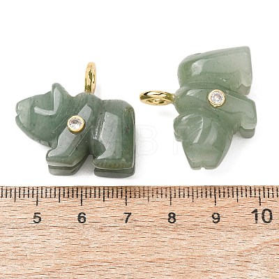 Natural Green Aventurine Carved Pendants G-H357-02G-12-1