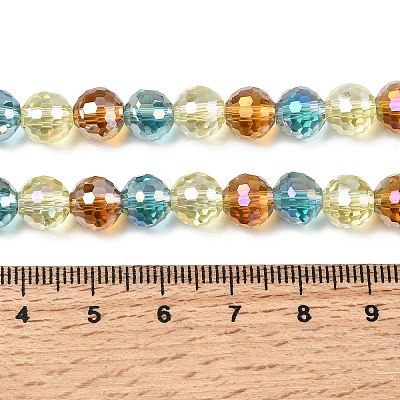 Electroplate Glass Beads Strands EGLA-D300-06-8mm-24-1