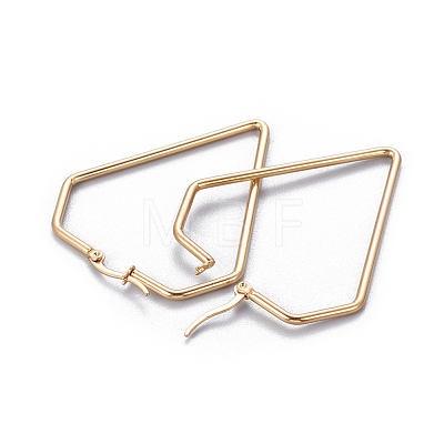 201 Stainless Steel Angular Hoop Earrings EJEW-F219-06B-G-1
