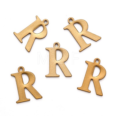 304 Stainless Steel Alphabet Charms STAS-H122-R-AB-1