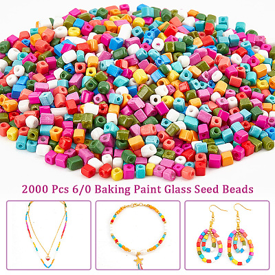  2000Pcs Opaque Colour Glass Seed Beads SEED-NB0001-90-1