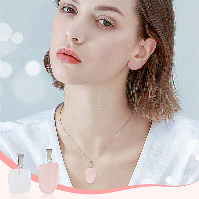 DIY Gemstone Pendant Necklaces Making Kits DIY-UN0001-83P-1