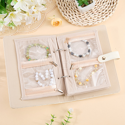 Heart Textured PU Leather Jewely Binder Albums AJEW-WH20098-149B-1