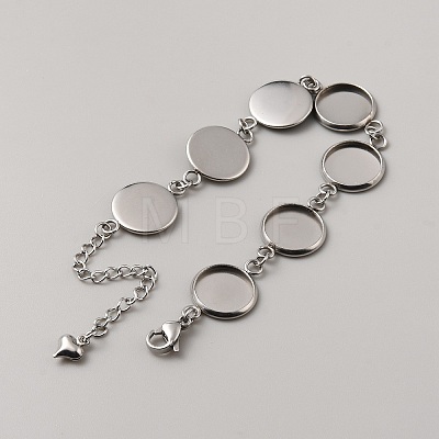 DIY Blank Dome Flat Round Link Chains Bracelet Making Kit DIY-DC0001-75-1